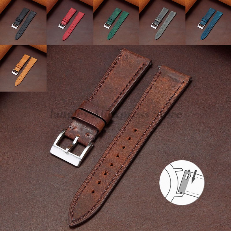 Leather Strap Quick Release - Tali Jam Tangan Kulit Asli Retro