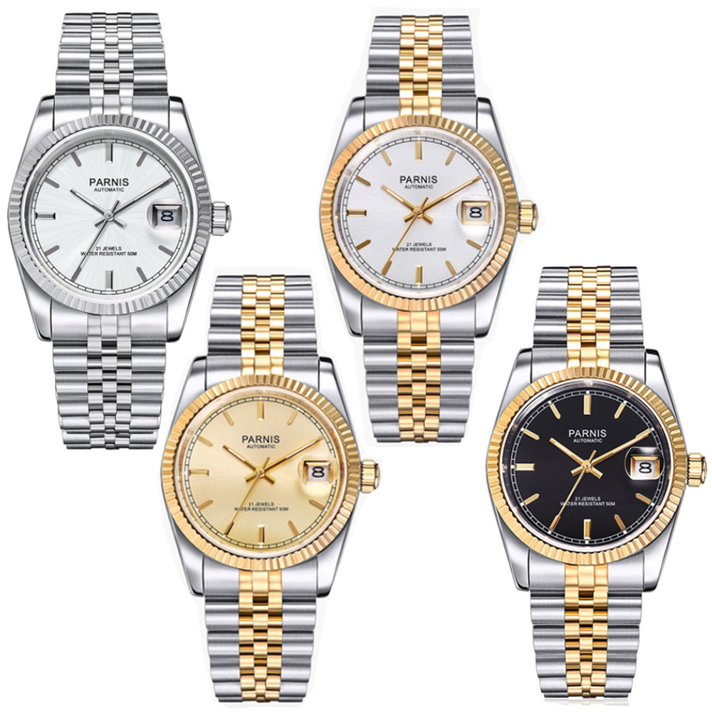 Rolex Watch Datejust - Parnis 36mm Jam Tangan Otomatis Pria