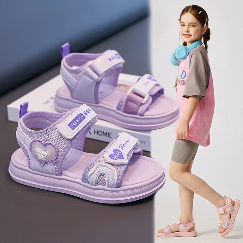 Sport Loop Velcro - Sandal Putri Bentuk Hati untuk Anak