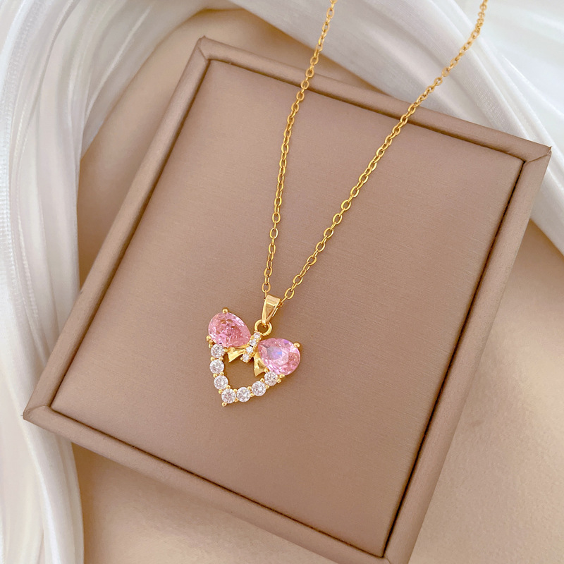 Butterfly Clasp Deployant - Kalung Choker Desain Minimalis Baja Tahan