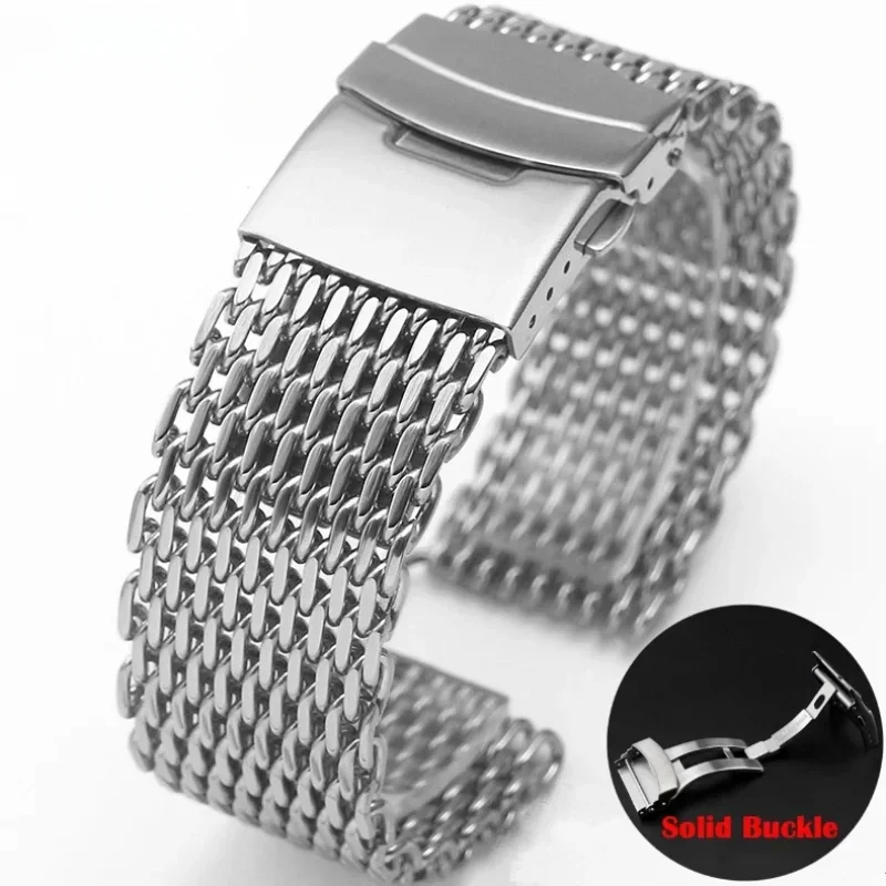 Mesh Strap Metal - Gelang jam tangan untuk Rolex, 18/20/22/24mm