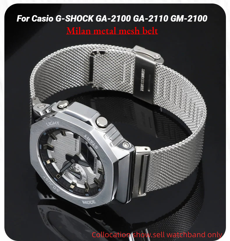 Casio Watch G-Shock Ga-2100 - Milan Logam Mesh Belt untuk Casio
