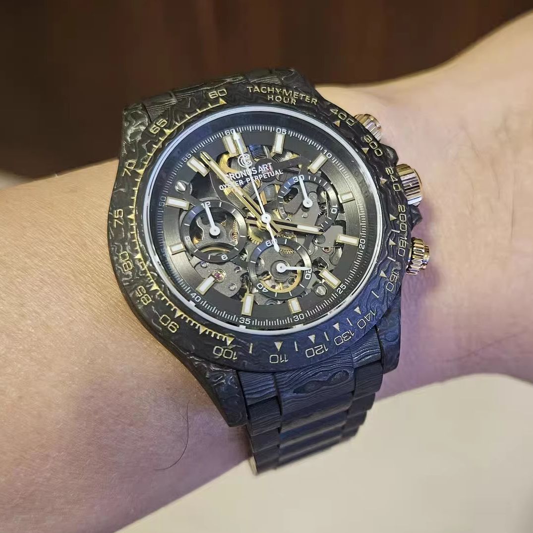 Canvas Strap Watch - Jam Tangan Pria CRONUSART Chronograph Otomatis