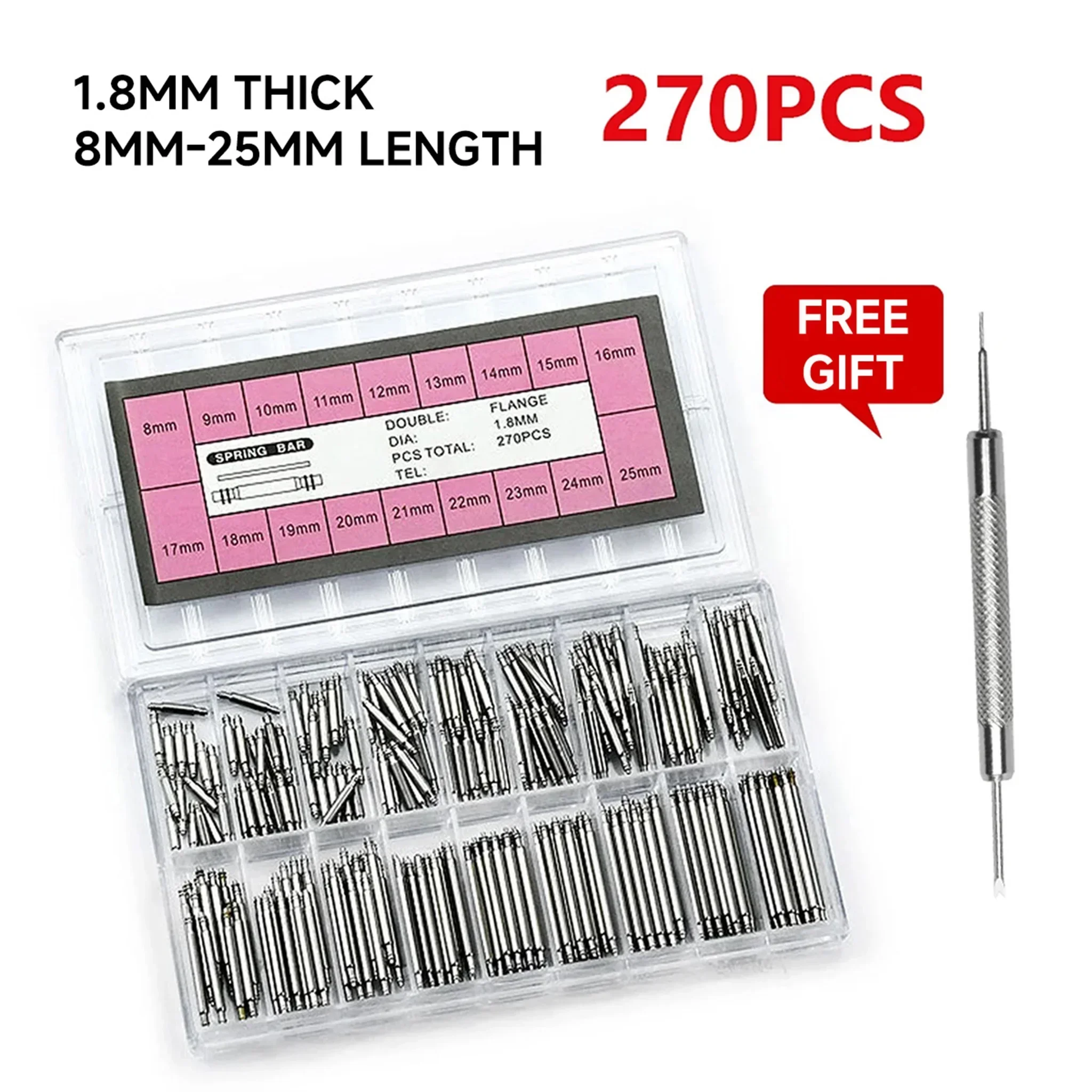 270 Buah/Set Batang Pegas Baja - Spring Bar Tool Set ulasan dan harga