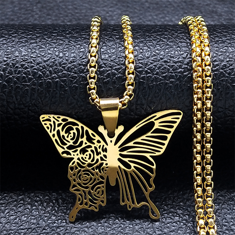 Kalung Liontin Bunga Mawar Kup - Butterfly Clasp Deployant ulasan dan harga