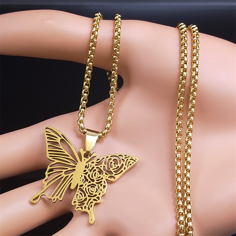 Kalung Liontin Bunga Mawar Kup - Butterfly Clasp Deployant ulasan dan harga
