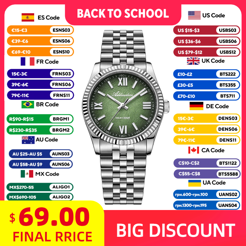ADDIESDIVE Jam Tangan Elegan u - Stainless Bracelet Diver ulasan dan harga