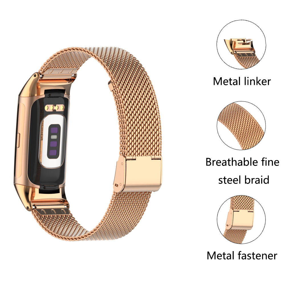 Cocok untuk Fitbit Charge 5/6  - Mesh Strap Metal ulasan dan harga