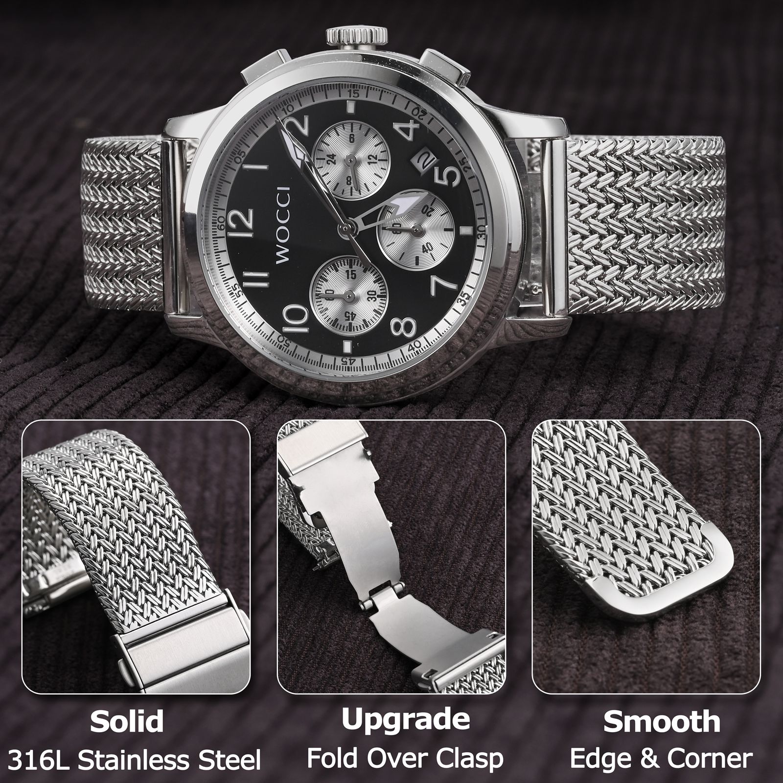 Tali Jam Tangan Logam WOCCI El - Mesh Strap Metal ulasan dan harga